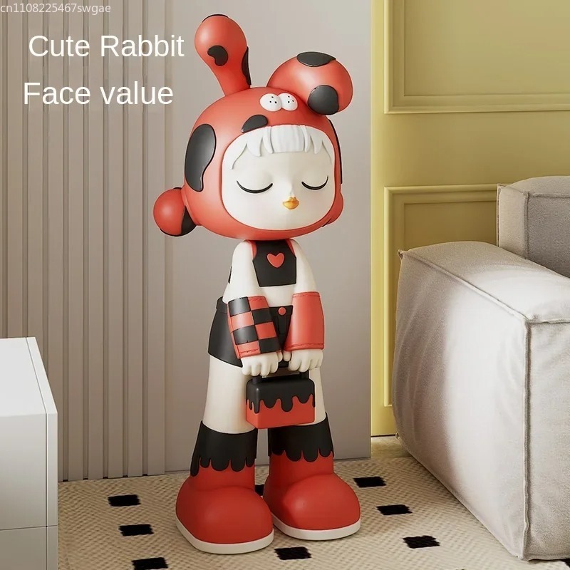 Resin Crafts - Estatua de Niña de Dibujos Animados,