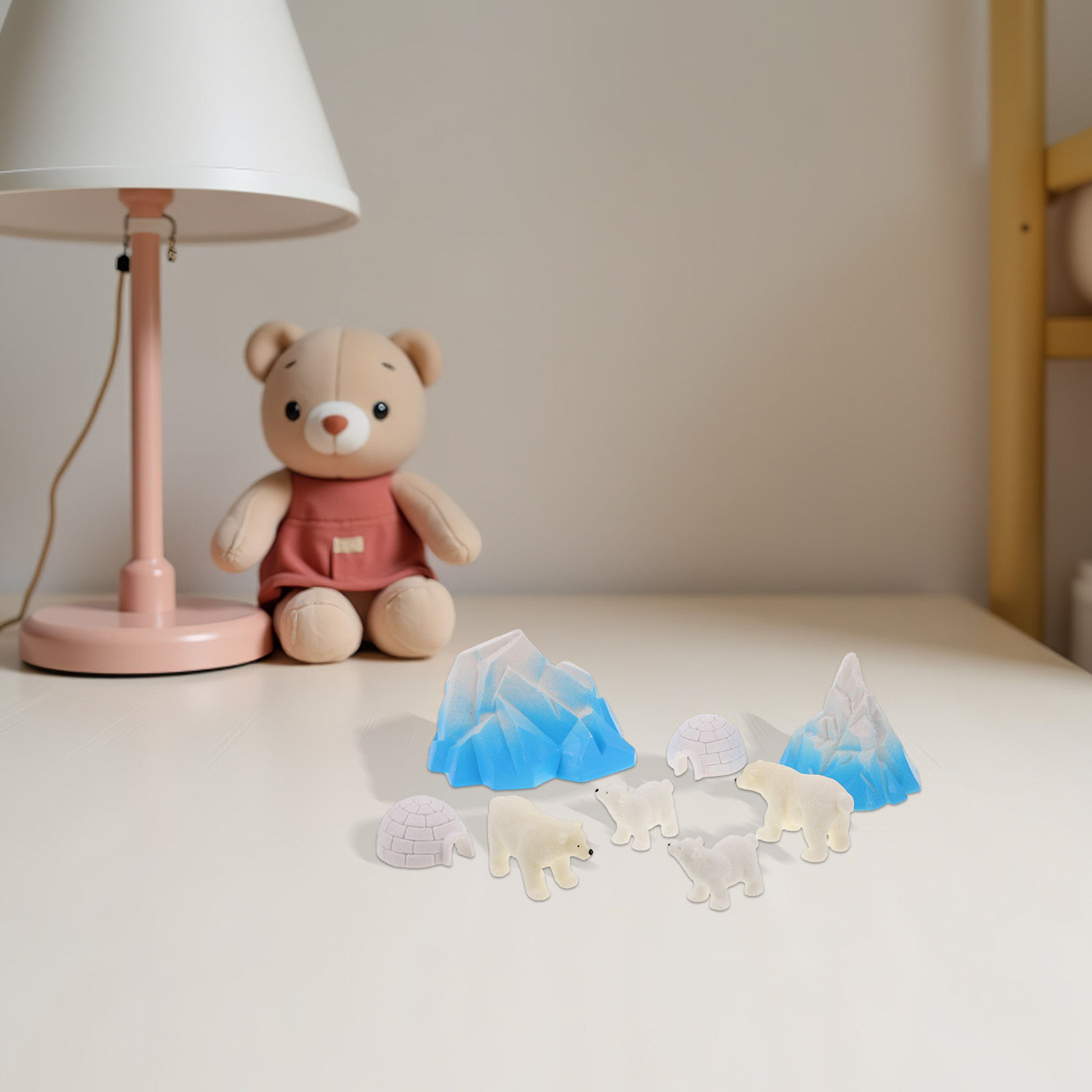 Resin Crafts - 8 Piezas de Mini Osos Polares